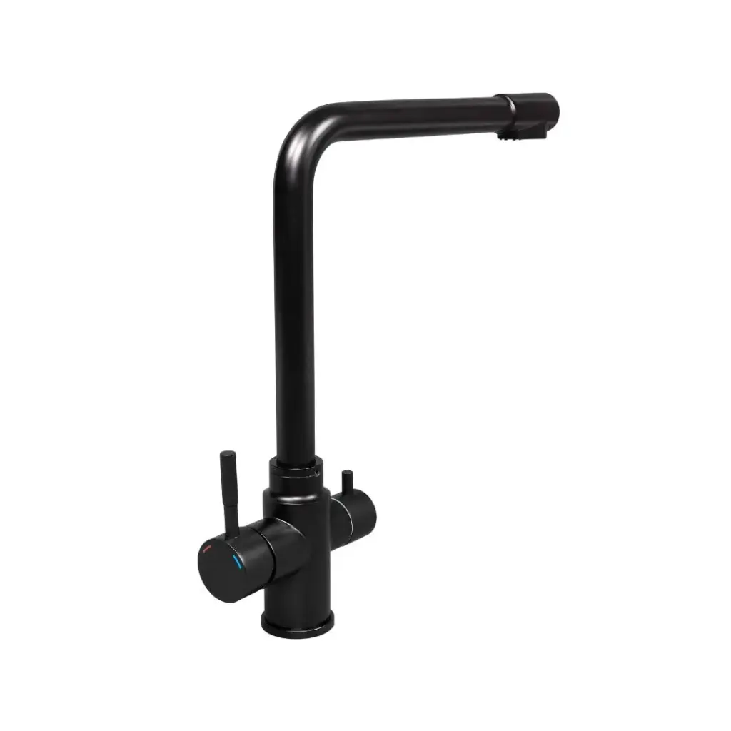 [AQ-3W-BL] 3-Wege-Hahn Schwarz